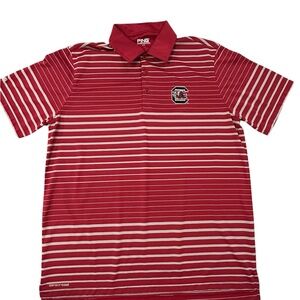 Ping Men's Crimson Striped USC Gamecocks Golf Polo L Polyester Casual Carolina